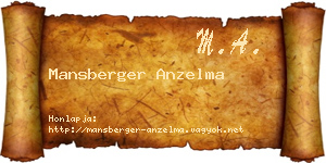 Mansberger Anzelma névjegykártya